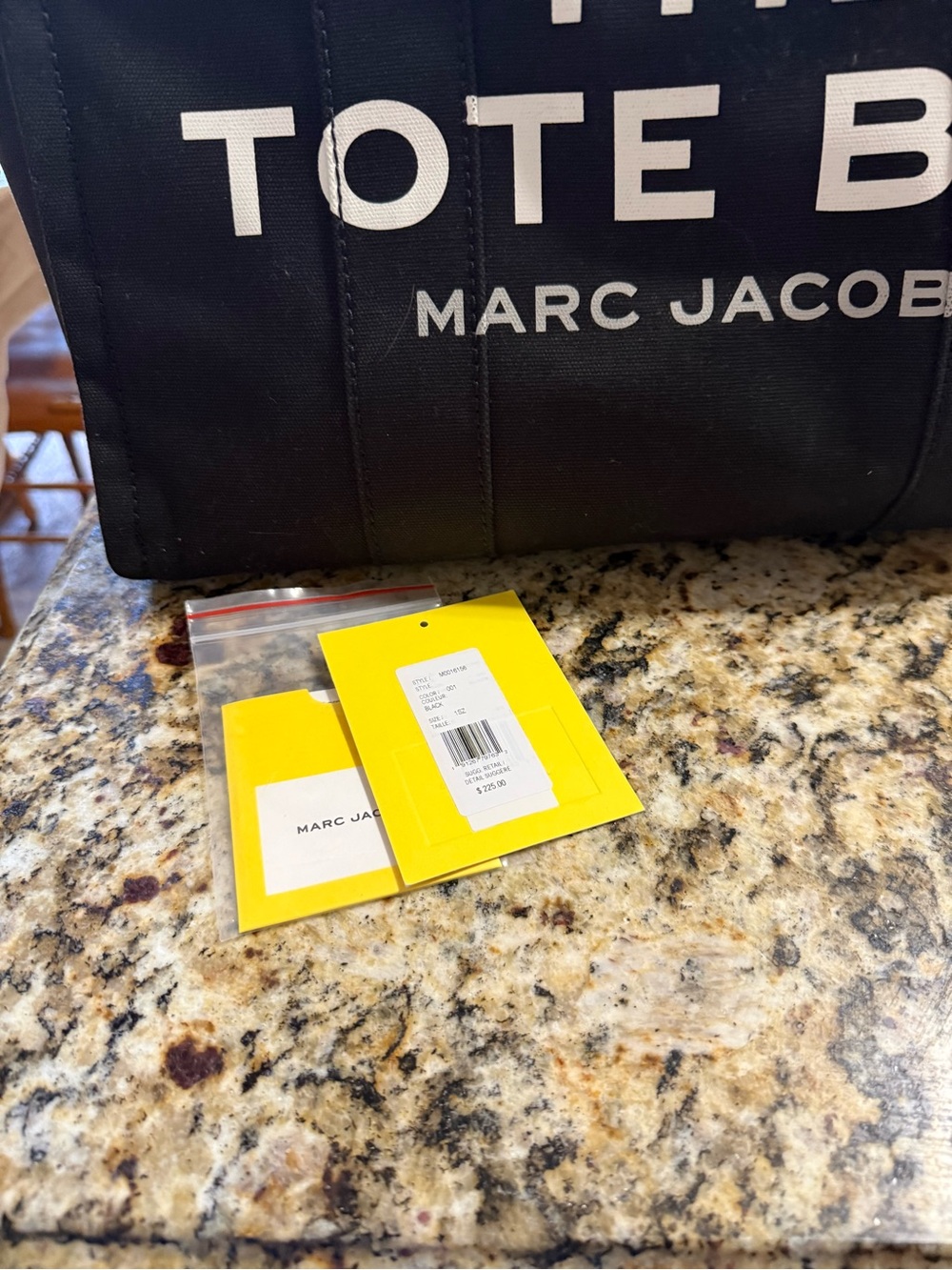 Marc Jacobs Black Canvas Tote with White Logo - Picture 7 of 11